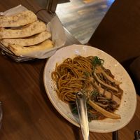Fab spaghetti and focaccia   at Lazy Farmers in Seoul
