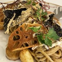 Seaweed pasta  at Lazy Farmers in Seoul