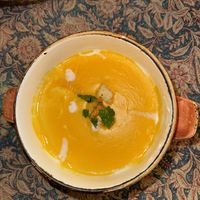 Pumpkin soup  at Lazy Farmers in Seoul