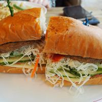 The Big Burger is BIG! at Loving Hut -JungAng in Jeju