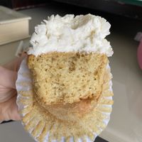 Inside of vanilla cupcake  at The Flying Cupcake - Massachusetts Ave in Indianapolis