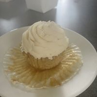 Vegan orange dreamsicle cupcake  at The Flying Cupcake - Massachusetts Ave in Indianapolis