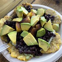 Vegan patacones   at Los Chamos Arepas in Carolina