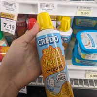 Vegan oatmilk spray cheeze at Huckleberry's Natural Market in Spokane