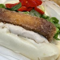 Vegan tofu buns with choi sum and chilli  at Yum Bun - Food Stall in London