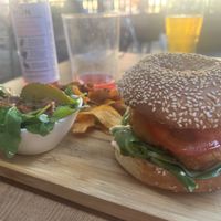 Spicy vegan chicken   at Bagels & Beers in Girona