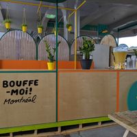 Booth at Jean-Talon Market at Bouffe-moi! in Montreal