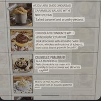 A dark chocolate and an almond praline vegan ice cream options at Gelateria La Romana in Valencia