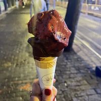 Blackberry stracciatella and Ecuadorean chocolate   at Gelateria La Romana in Valencia