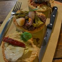 Tapas di friselle  at Drogheria Pugliese in Ostuni