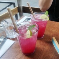 Raspberry lemonade at Bonjo in Paris
