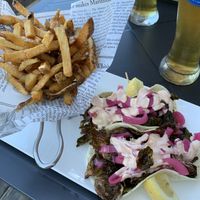 Brussels sprout tacos.  at Oh My Cod! in Mahone Bay