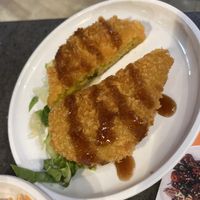 Pumpkin katsu (rather small portion with no ‘salad’ really included just that green garnish)  at LHR - YO! Sushi - T3 in West London