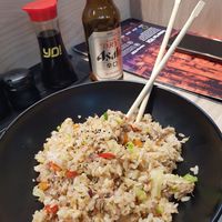 fried rice with vegan duck - large size at LHR - YO! Sushi - T3 in West London