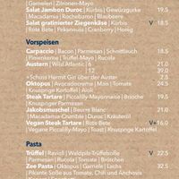 Menü  at Strandclub Zee in Ouddorp