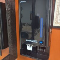 Mouthwash in the bathroom at Arepitas in Harker Heights