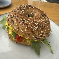Tofu corn bagel   at Picnic in Sagres