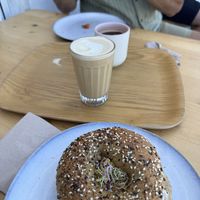 Bagel mit Kaffee   at Picnic in Sagres
