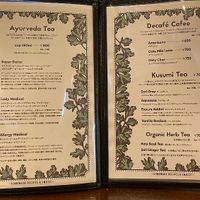 Menu at eatYOGAstudio in Hayama