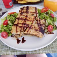 Vegan moussaka at Veganissimo in Santorini