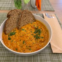 Greek Tofu Kayana at Veganissimo in Santorini