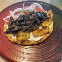 Gyro “plate” (pita)  at Veganissimo in Santorini