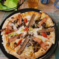 Pizza Special + Vegan Feta at Veganissimo in Santorini