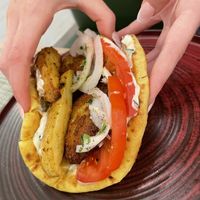   at Veganissimo in Santorini