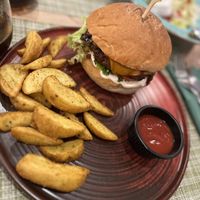 Vegan burger   at Veganissimo in Santorini