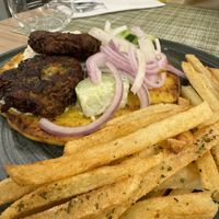 Zucchini Vegan Gyros - unfolded option  at Veganissimo in Santorini