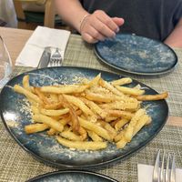 cheesy chips  at Veganissimo in Santorini