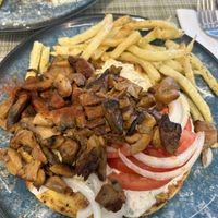 mushroom souvlaki  at Veganissimo in Santorini