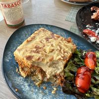 Mousaka the best I’ve had   at Veganissimo in Santorini