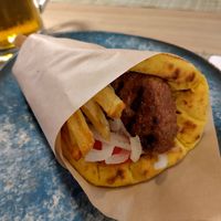 Beyond meat gyros at Veganissimo in Santorini