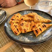 Flat bread   at Veganissimo in Santorini