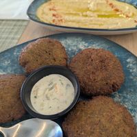 Falafel and hummus at Veganissimo in Santorini