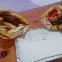 Take away (with free dessert) at Veganissimo in Santorini