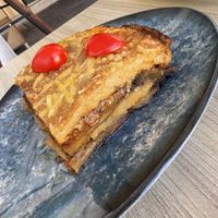 Vegan moussaka (our fav!)  at Veganissimo in Santorini