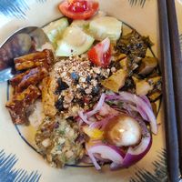 Colorful Mixing Rice (lot of rice underneath) at Thong Dong Vegan Kitchen & Cafe in Lao Cai