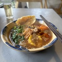 Amazing flavours in the soup noodles!  at Thong Dong Vegan Kitchen & Cafe in Lao Cai