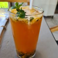 Passionfruit tea at Thong Dong Vegan Kitchen & Cafe in Lao Cai