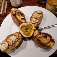 Toast with jam and fruits at Thong Dong Vegan Kitchen & Cafe in Lao Cai