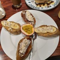 Toast with jam and fruits at Thong Dong Vegan Kitchen & Cafe in Lao Cai