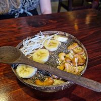 Chocolate smoothie bowl at Thong Dong Vegan Kitchen & Cafe in Lao Cai