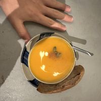 Pumpkin soup (small serving size)  at Thong Dong Vegan Kitchen & Cafe in Lao Cai