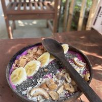 Blush pink smoothiebowl  at Thong Dong Vegan Kitchen & Cafe in Lao Cai
