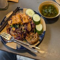 fried noodles with vegetables at Thong Dong Vegan Kitchen & Cafe in Lao Cai