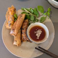 Spring rolls - fried at Thong Dong Vegan Kitchen & Cafe in Lao Cai