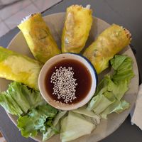 Mushroom summer rolls at Thong Dong Vegan Kitchen & Cafe in Lao Cai