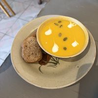 Pumpkin soup  at Thong Dong Vegan Kitchen & Cafe in Lao Cai